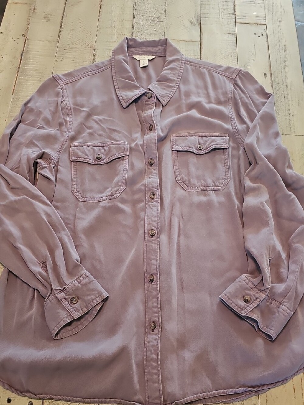 Light Heather Purple Button-Down Women's Shirt - Butter Soft 🌻 - Picture 4 of 9